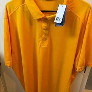 Cutter and Buck Men's Yellowish/Orange Polo Shirt